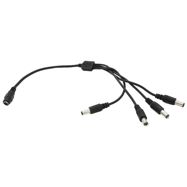 DC-F => 4xDC-M (D 5,5x2,5мм) 40см Дільник живлення