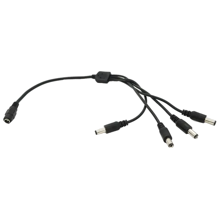 DC-F => 4xDC-M (D 5,5x2,5мм) 40см Дільник живлення